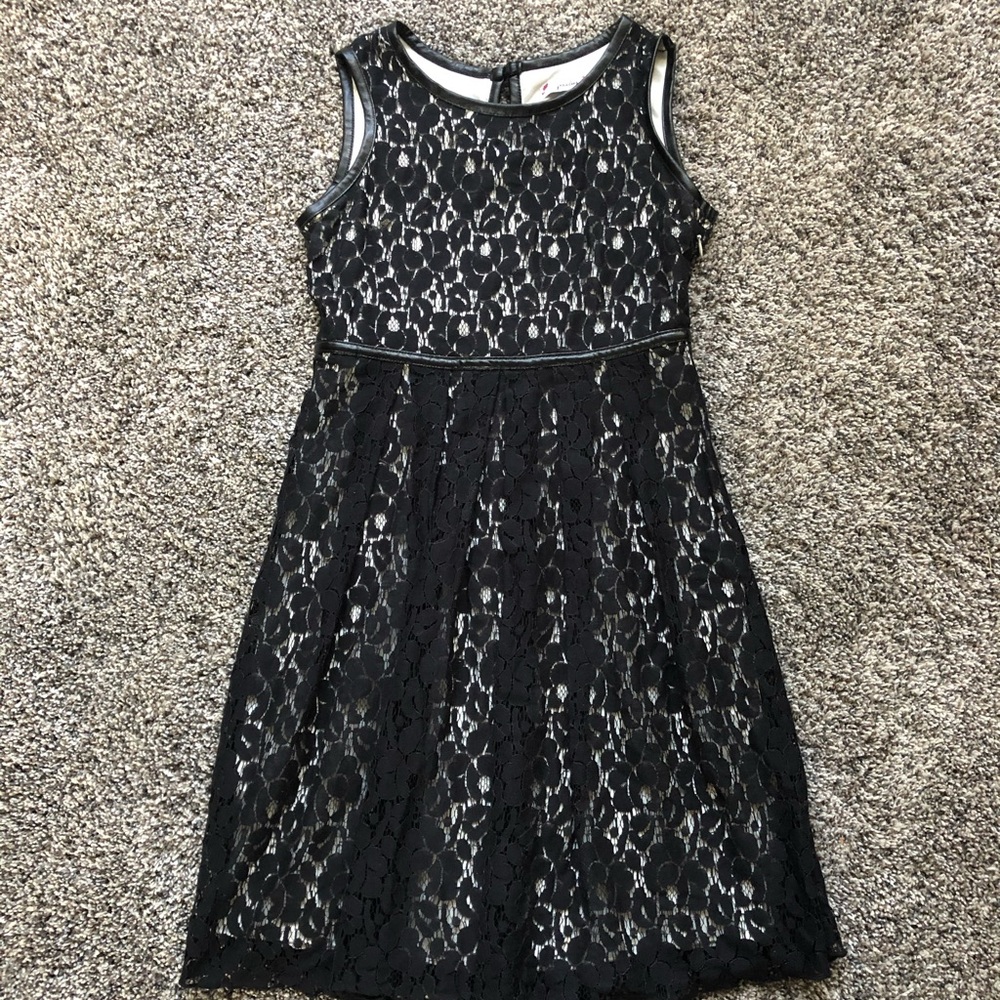 Girls black lace dress size 12; like new